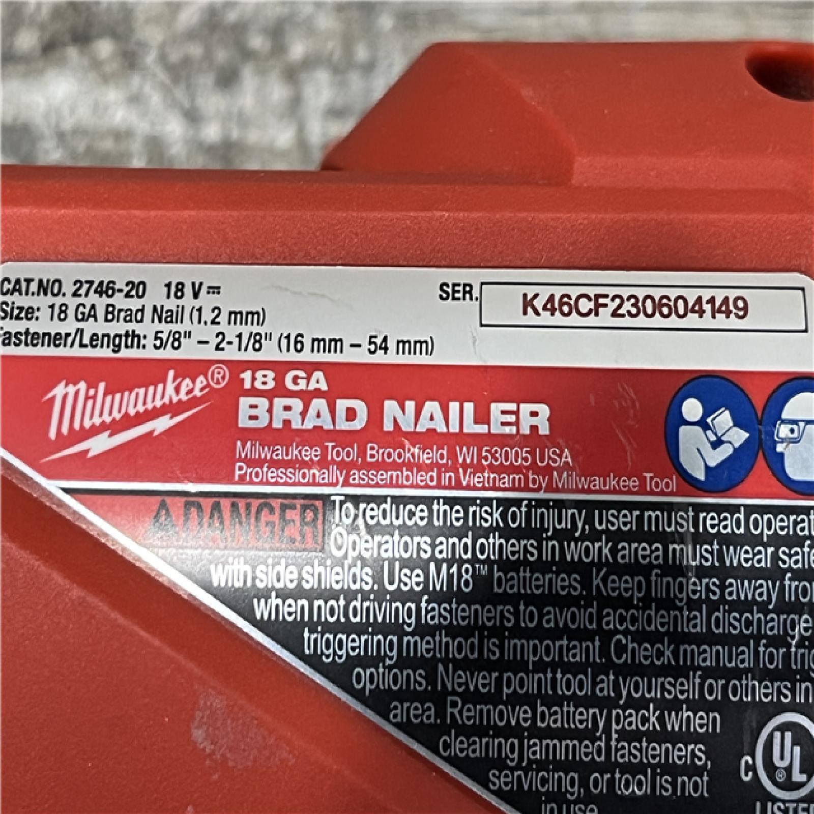 AS-IS Milwaukee FUEL 18-Volt Lithium-Ion Brushless Cordless Gen II 18-Gauge Brad Nailer (Tool-Only)