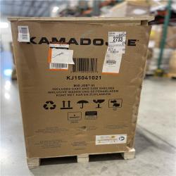 DALLAS LOCATION -AS-IS Kamado Joe Big Joe III 24 in. Charcoal Grill in Red with Cart  Side Shelves  Grate Gripper  and Ash Tool