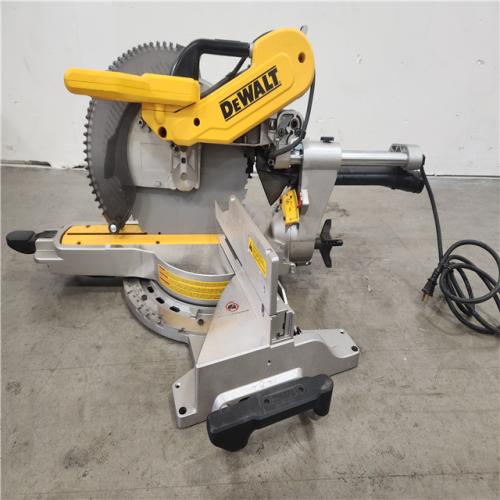 Phoenix Location DEWALT 15 Amp Corded 12 in. Double Bevel Sliding Compound Miter Saw, Blade Wrench and Material Clamp DWS779