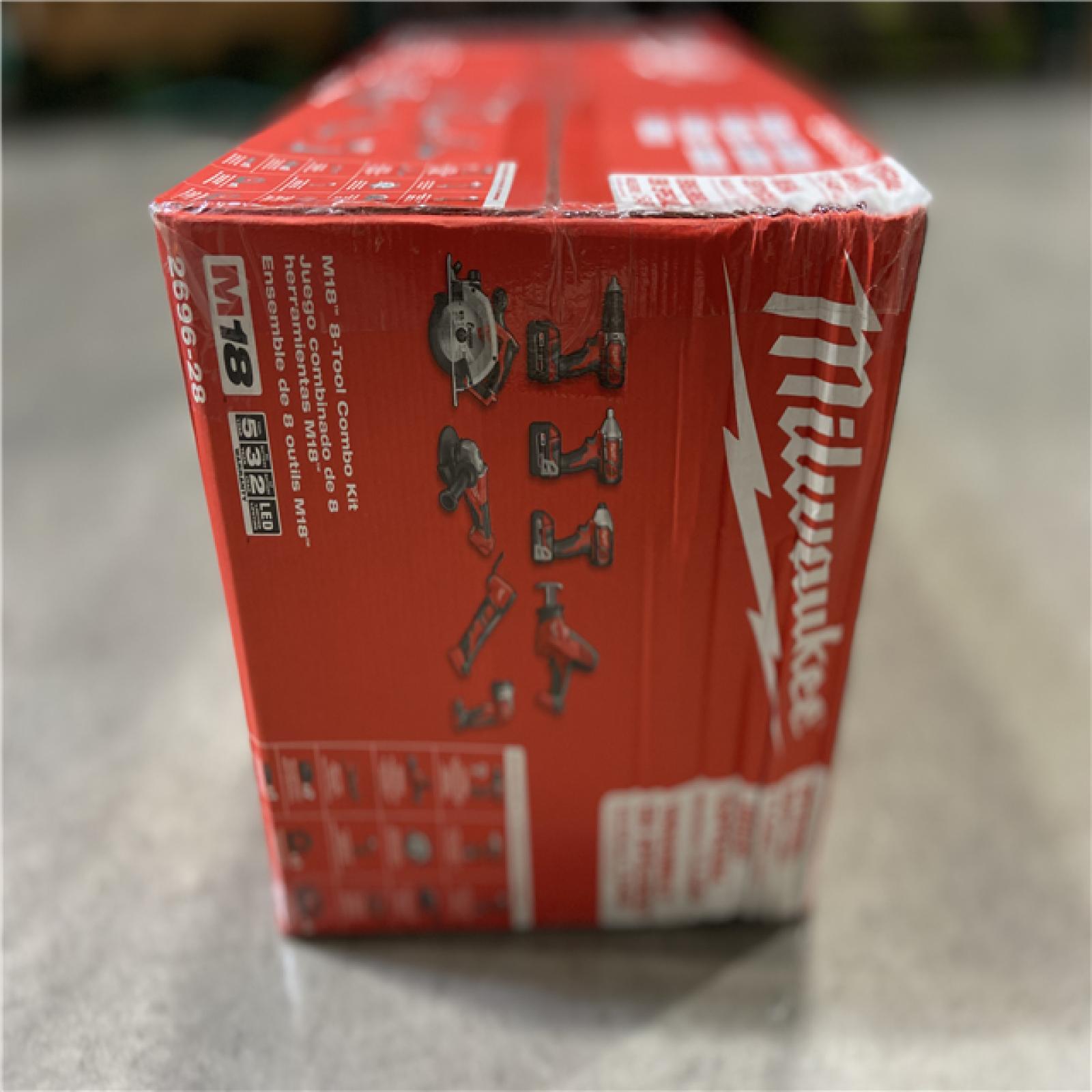 NEW! - Milwaukee M18 18V Cordless Power Tool Combo Kit, 8-Tool Set