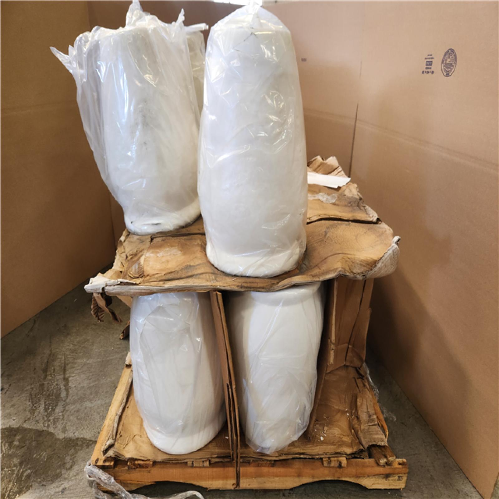 Phoenix Tall White Clay Pot Pallet (12-Pots)