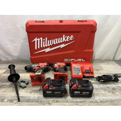 AS-IS Milwaukee FUEL 18V Lithium-Ion Brushless Cordless Hammer Drill and Impact Driver Combo Kit