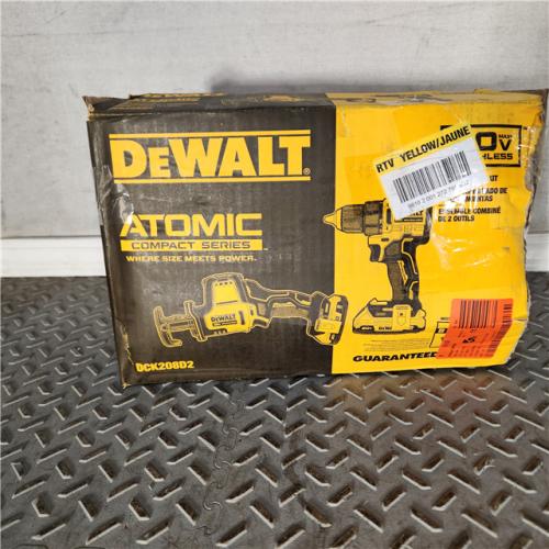 Houston location- AS-IS DEWALT 20-Volt Maximum Lithium-Ion Cordless 2-Tool Combo Kit with (2) Batteries, Charger and Bag