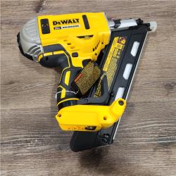 AS-IS  DeWalt 20V MAX Brushless Cordless 2-Speed 30° Paper Collated Framing Nailer Kit (included battery &  charge)