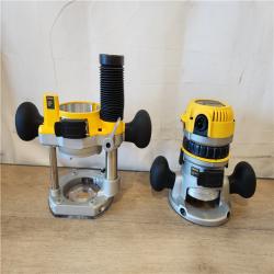 AS-IS- DEWALT 12 Amp Corded 2-1/4 Horsepower Fixed and Plunge Base Router Kit