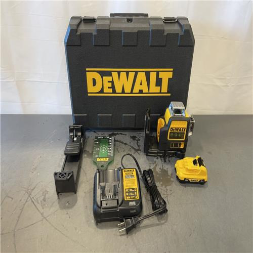 AS-IS - DeWalt 12V MAX Lithium-Ion 100 Ft. Green Self-Leveling 3-Beam 360 Degree Laser Level Kit