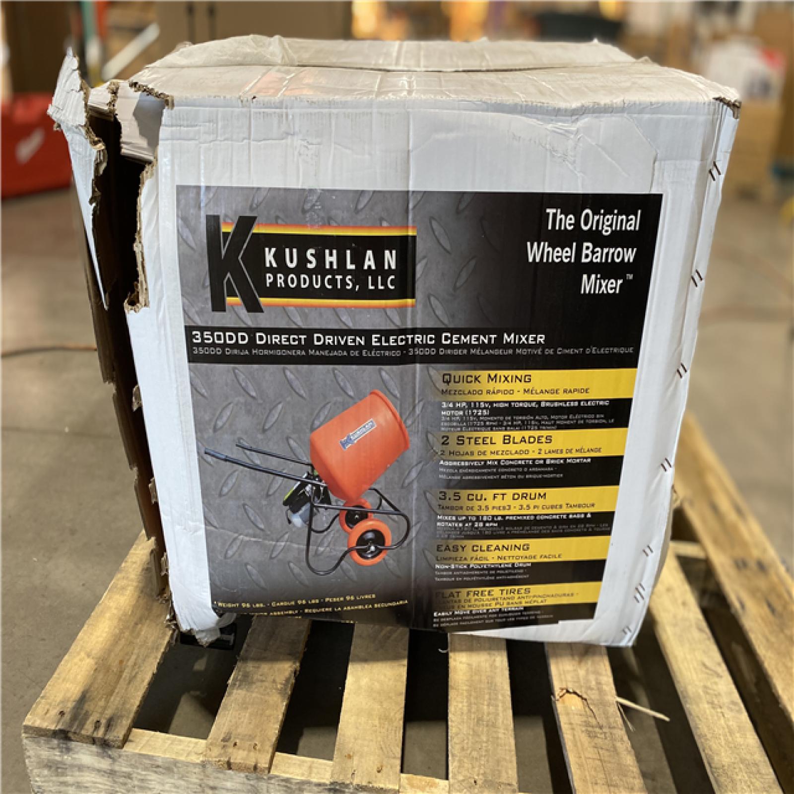 DALLAS LOCATION - KUSHLAN 3.5 cu. ft. 1/2 HP 120-Volt Motor Direct Drive Cement Mixer