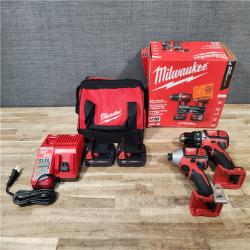 HOUSTON LOCATION - AS-IS Milwaukee 18V Lithium-Ion Cordless Drill Driver/Impact Driver Combo Kit