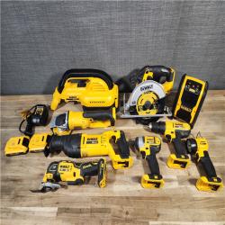 HOUSTON LOCATION - AS-IS DEWALT 9 TOOL COMBO KIT W/ (2) BATTERY & CHARGER