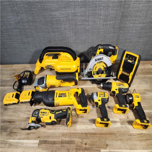 HOUSTON LOCATION - AS-IS DEWALT 9 TOOL COMBO KIT W/ (2) BATTERY & CHARGER
