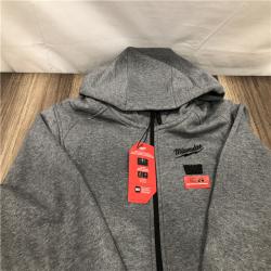 AS-IS Milwaukee Men's Medium 12-Volt Lithium Ion Cordless Gray Heated Hooded Jacket Kit