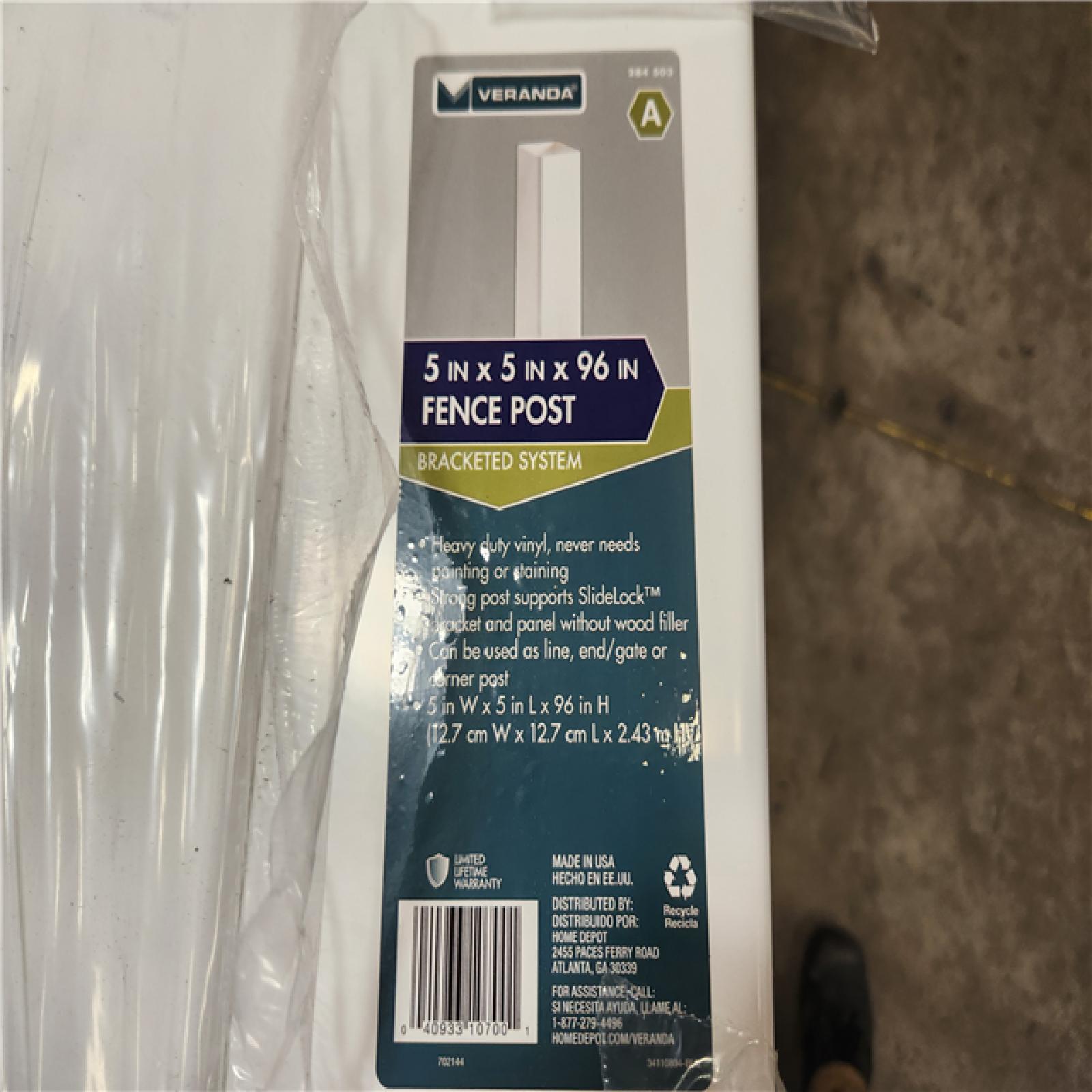Phoenix Location Veranda 5 in. x 5 in. x 8 ft. White Vinyl Fence Post (65 Posts)