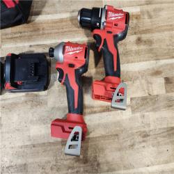 HOUSTON LOCATION - AS - IS Milwaukee 18V Lithium-Ion Brushless Cordless Compact Drill/Impact Combo Kit