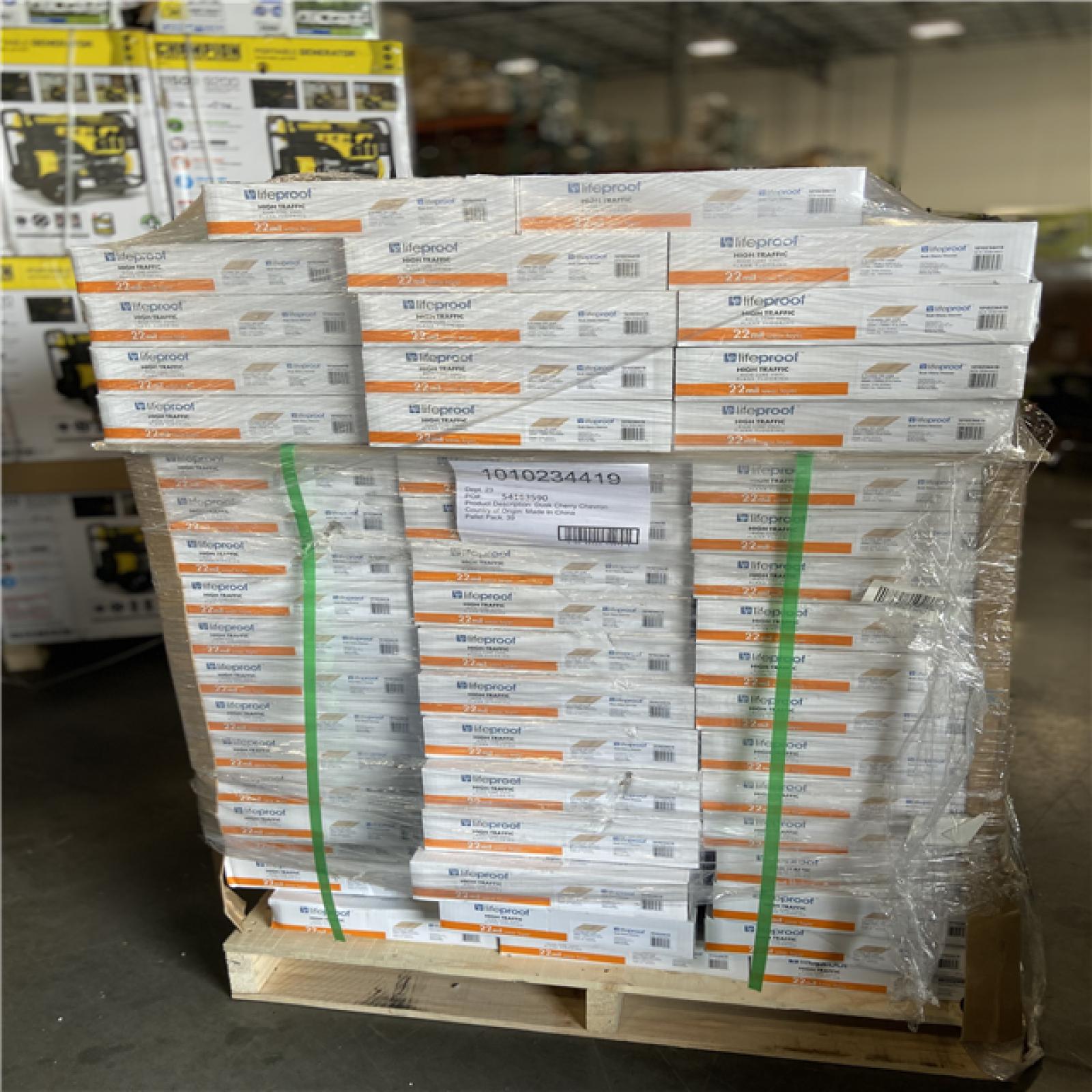 DALLAS LOCATION -  Lifeproof Chevron Dusk Cherry 22 MIL x 12 in. W x 28 in. L Click Lock Waterproof Luxury Vinyl Plank Flooring (18.9 sq. ft./Case) PALLET -( 53 UNITS)