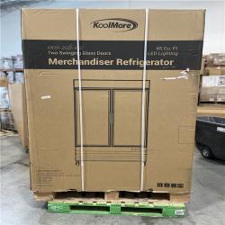 DALLAS LOCATION - Koolmore 53 in. Commercial Merchandiser Refrigerator with 2-Swinging Glass Doors  45 cu. ft and LED Lighting in Black.