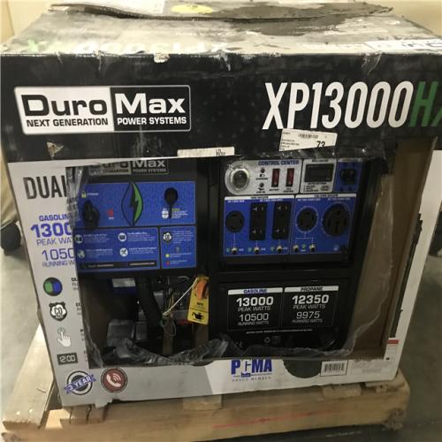 California AS-IS Duromax 13000/10500-Watt Dual Fuel Electric Start Gasoline/Propane Portable Home Power Back Up Generator With CO Alert Shutdown
