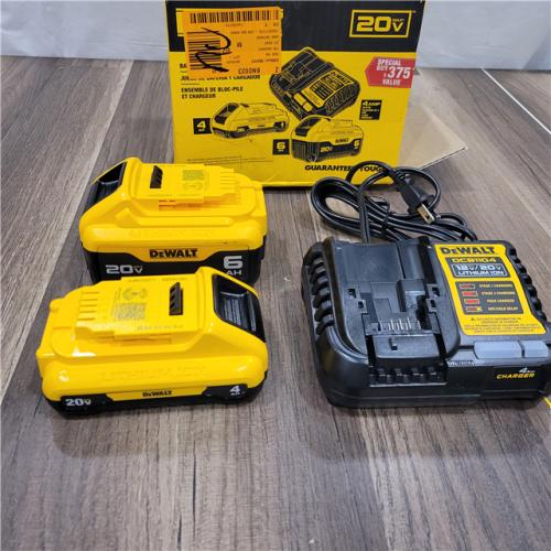 AS-IS DEWALT 20V MAX Lithium-Ion 6.0Ah and 4.0Ah Battery and Charger Starter Kit