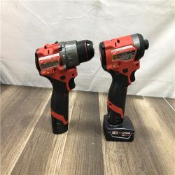 AS-IS Milwaukee FUEL 12-Volt Lithium-Ion Brushless Cordless Hammer Drill and Impact Driver Combo Kit