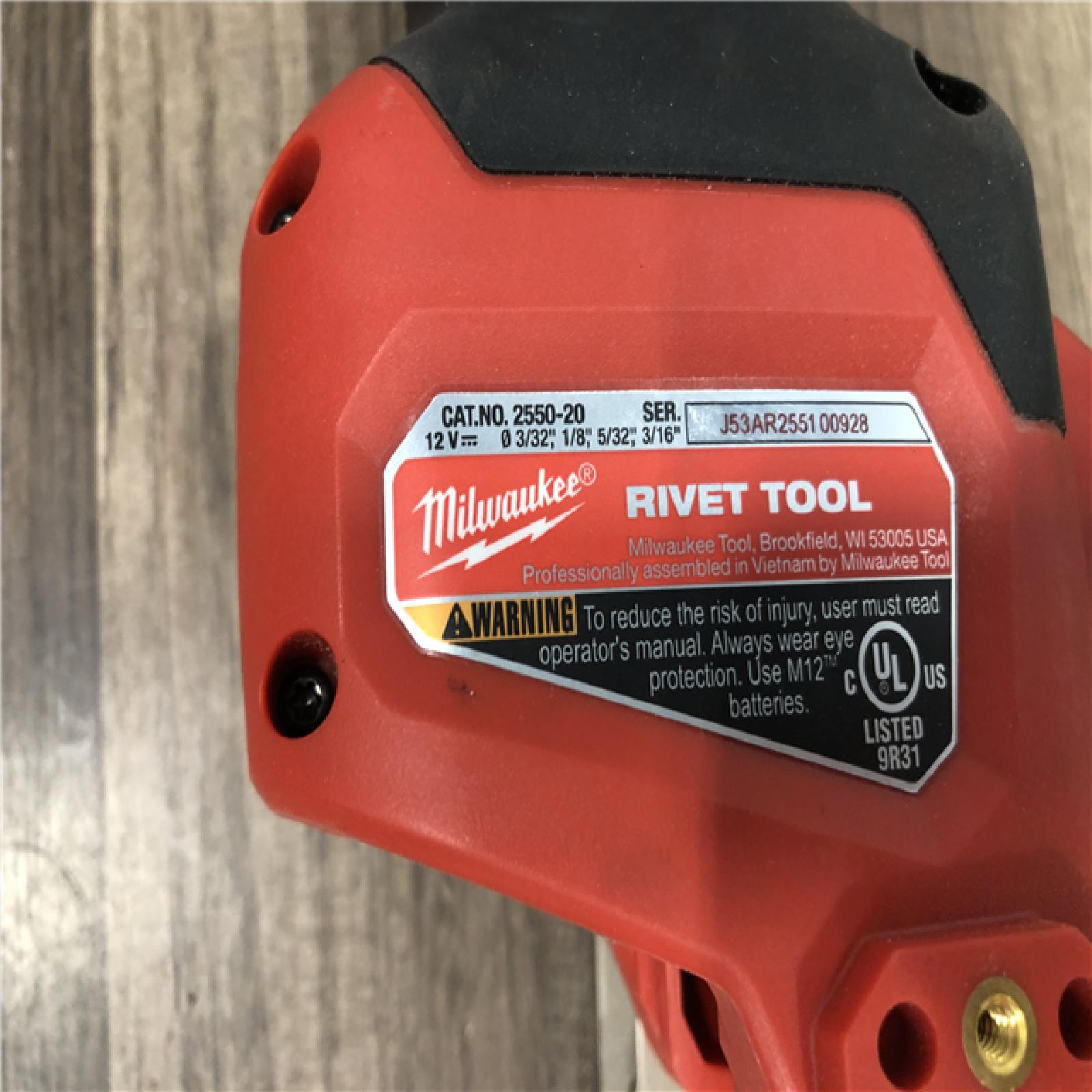 AS-IS Milwaukee 12-Volt Lithium-Ion Cordless Rivet Tool (Tool-Only)