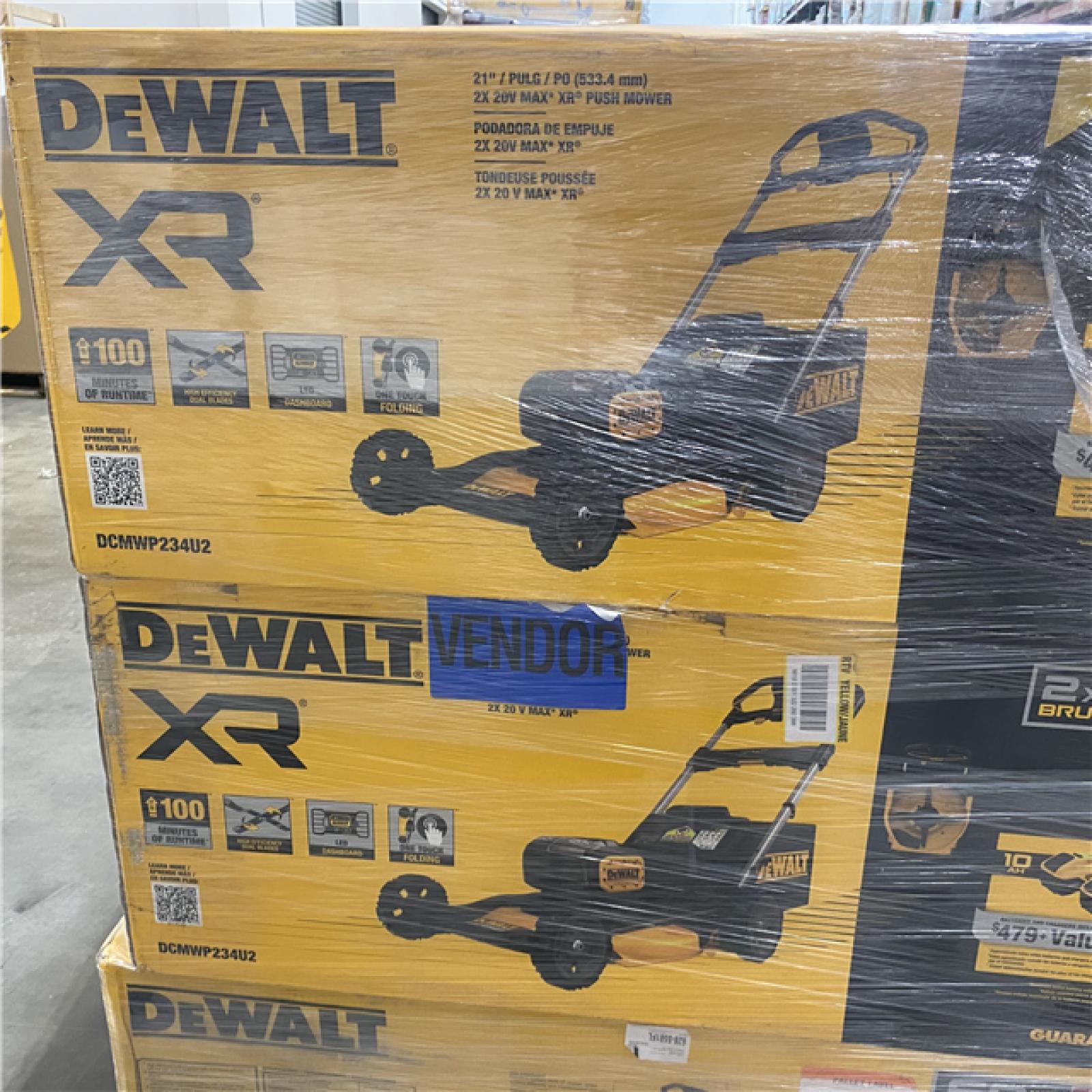 Dallas Location - As-Is DEWALT Lawn Mower Pallet