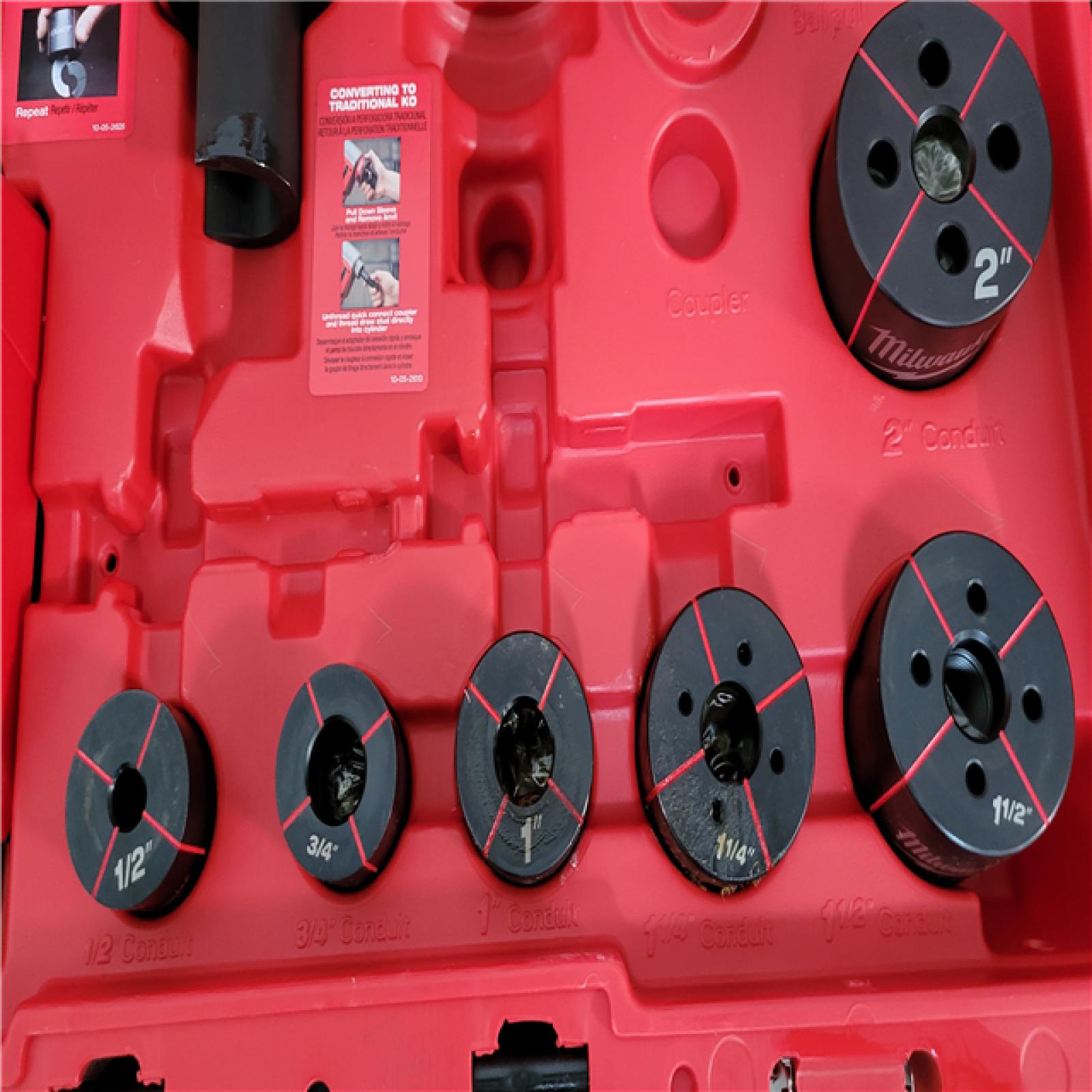 California AS-IS Milwaukee Force Logic M18 10-Ton Knockout Tool  Includes (2) Batteries  Charger & Hard Case; Appears in Excellent Condition