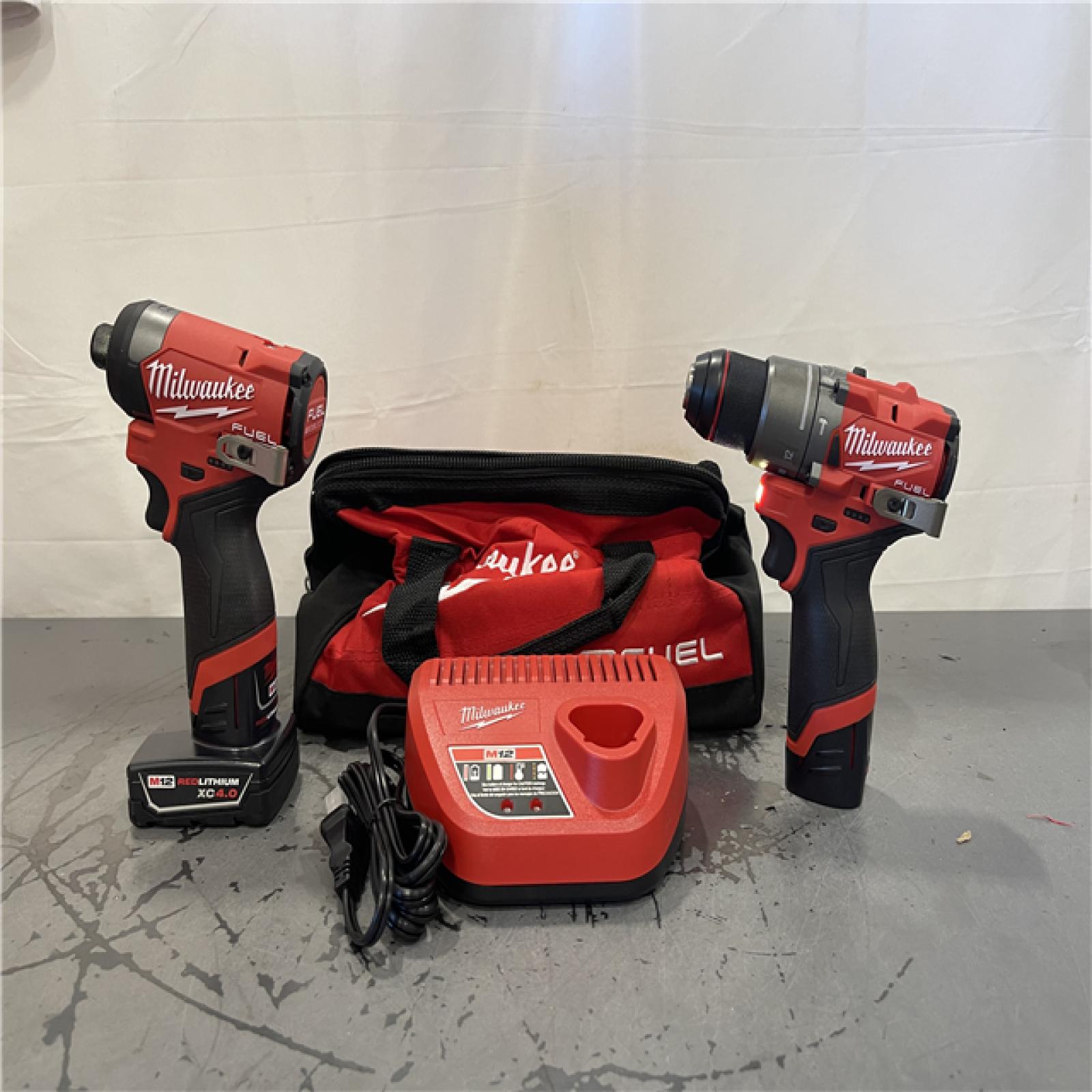AS-IS- Milwaukee 3497-22 12V Brushless Hammer Drill and Impact Driver Combo Kit