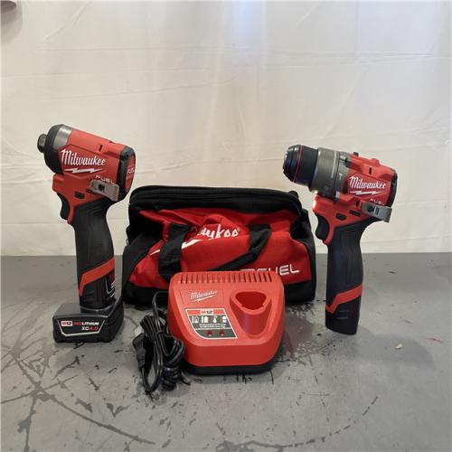 AS-IS- Milwaukee 3497-22 12V Brushless Hammer Drill and Impact Driver Combo Kit