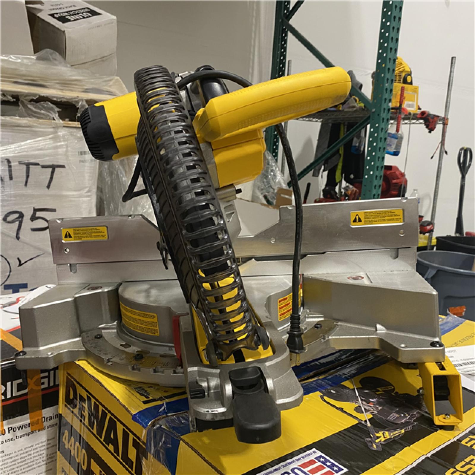 Dallas Location - As-Is DEWALT 15 Amp Corded 12 in. Double Bevel Sliding Compound Miter Saw