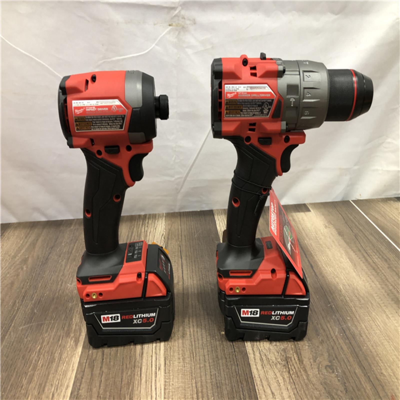 AS-IS Milwaukee FUEL 18V Lithium-Ion Brushless Cordless Hammer Drill and Impact Driver Combo Kit