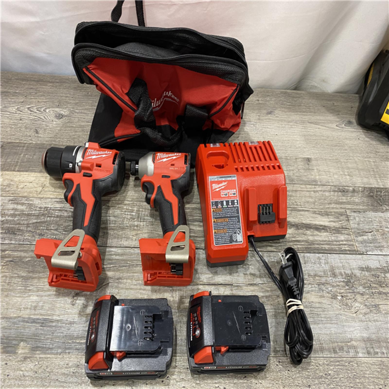 AS-IS Milwaukee 18V Lithium-Ion Brushless Cordless Compact Drill/Impact Combo Kit
