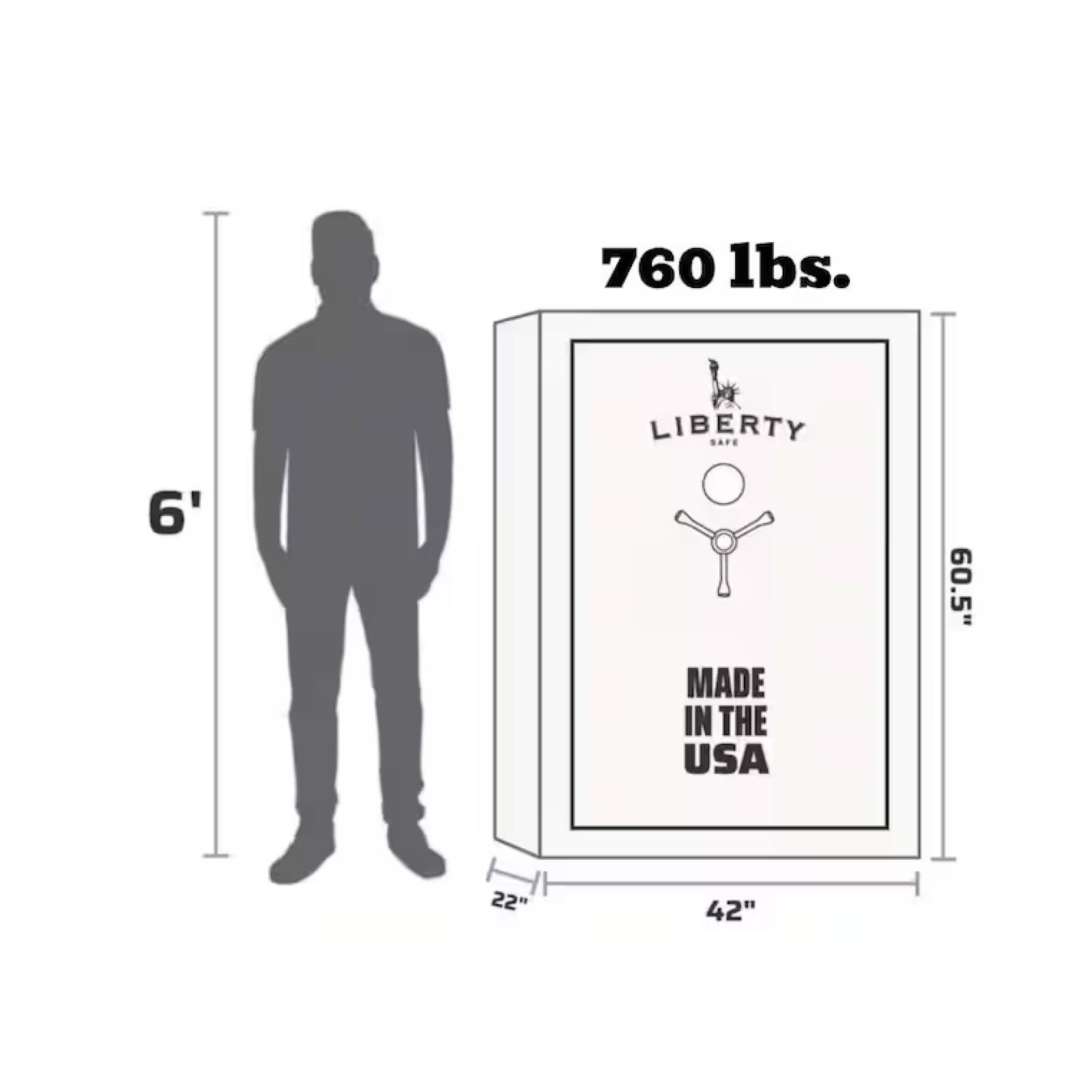 DALLAS LOCATION - LIBERTY SAFE Federal 48-Gun 75-Min fire rating EMP E-Lock  60.5 in. H x 42 in. W x 22 in. D  Gray Marble Gun Safe