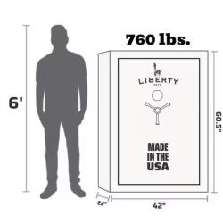 DALLAS LOCATION - LIBERTY SAFE Federal 48-Gun 75-Min fire rating EMP E-Lock  60.5 in. H x 42 in. W x 22 in. D  Gray Marble Gun Safe