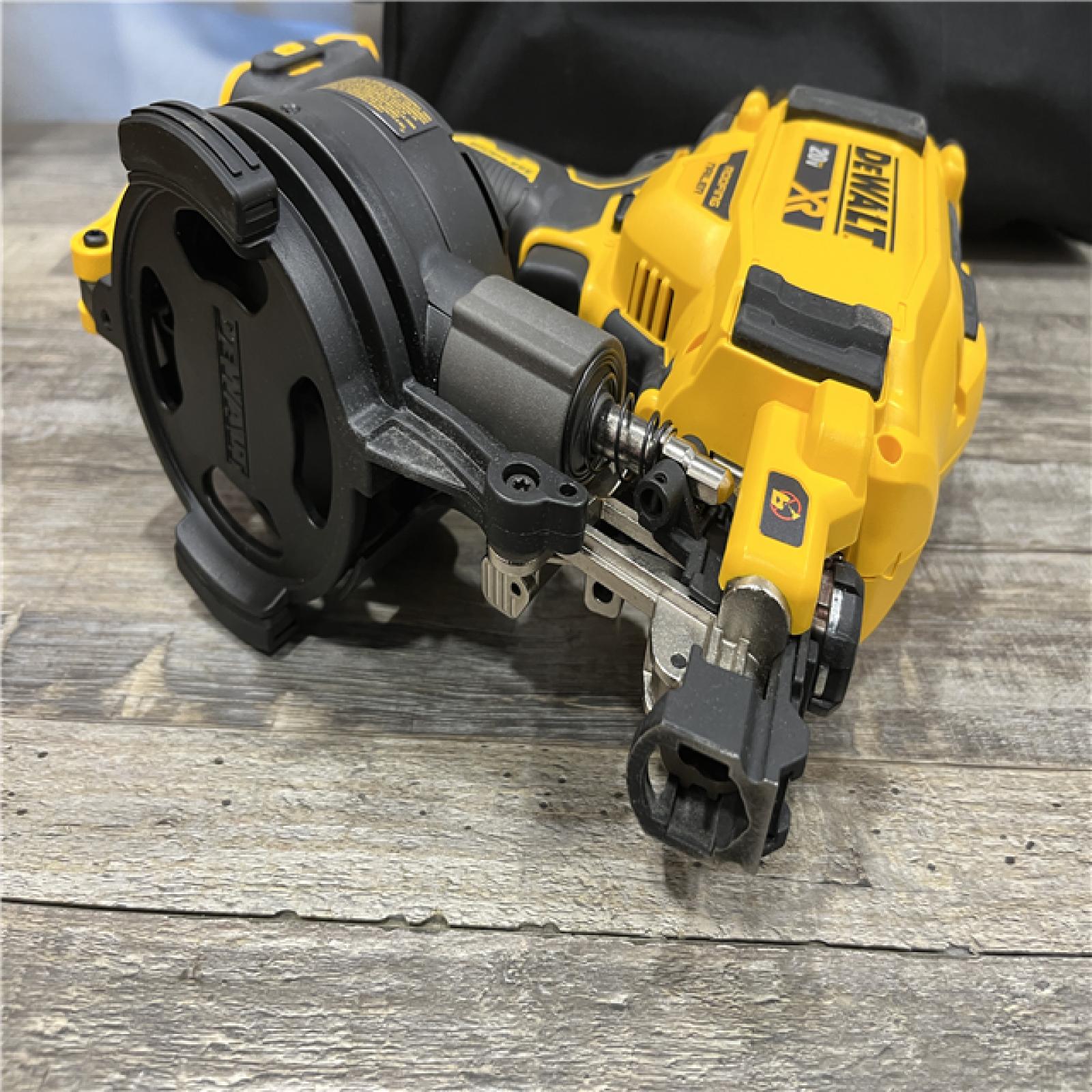AS-IS DEWALT 20V MAX Lithium-Ion 15-Degree Electric Cordless Roofing Nailer Kit