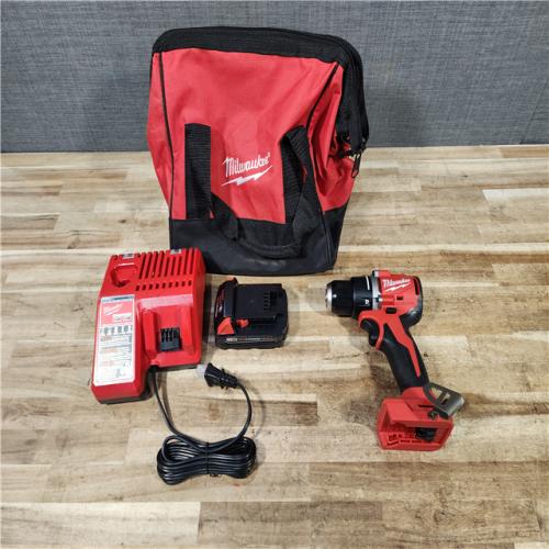 HOUSTON LOCATION - AS - IS Milwaukee 18V Lithium-Ion Brushless Cordless 1/2 in. Compact Drill/Driver with kit