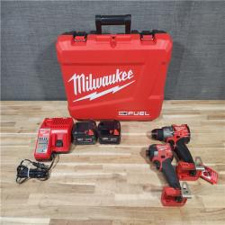 HOUSTON LOCATION - AS-IS Milwaukee  FUEL 18V Lithium-Ion Brushless Cordless Hammer Drill and Impact Driver Combo Kit