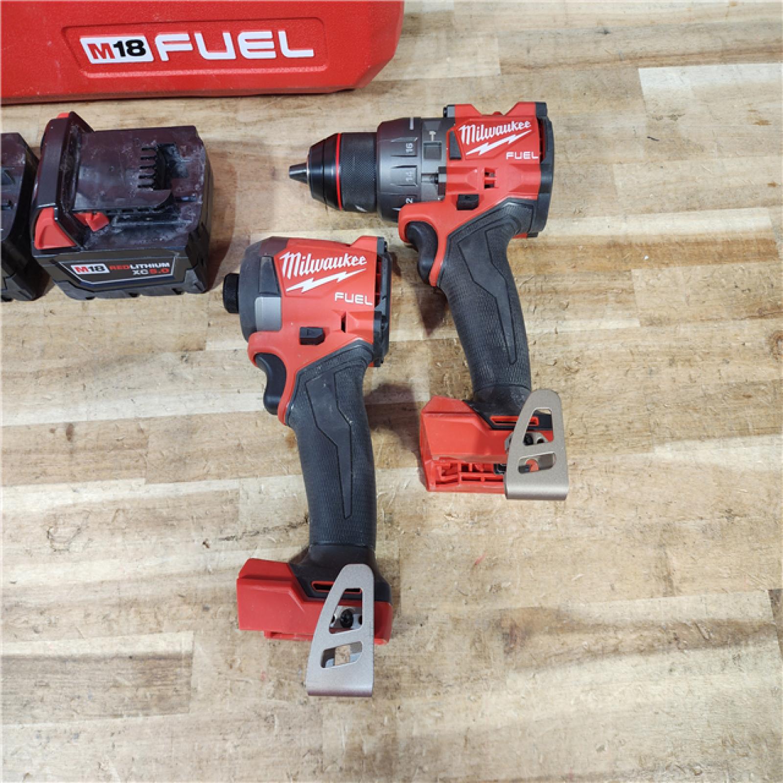 HOUSTON LOCATION - AS - IS Milwaukee FUEL 18V Lithium-Ion Brushless Cordless Hammer Drill and Impact Driver Combo Kit