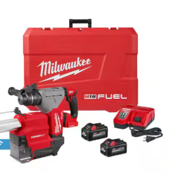 NEW! MILWAUKEE M18 FUEL 18V Lithium-Ion Brushless 1-1/8 in. Cordless SDS-Plus Rotary Hammer/Dust Extractor Kit