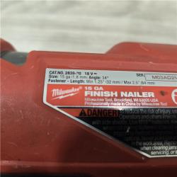 AS-IS Milwaukee 2839-20 M18 FUEL 15 Ga. 18V Angled Finish Nailer (TOOL ONLY)