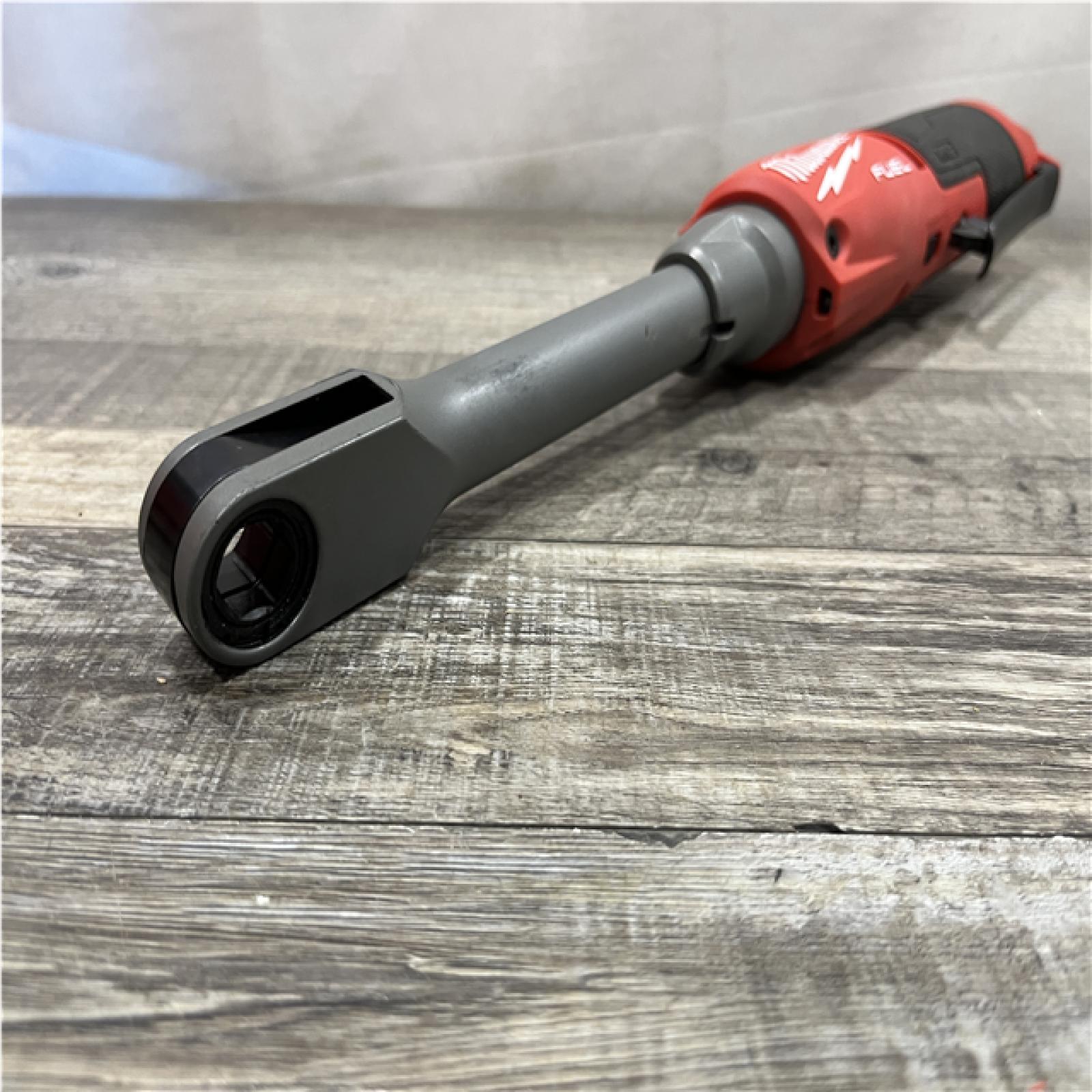 AS-IS Milwaukee FUEL 12V Lithium-Ion Brushless Cordless 1/4 in - 3/8 in Extended Ratchet (Tool-Only)