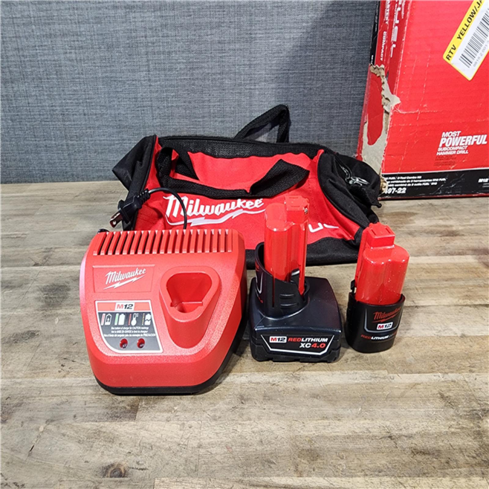 HOUSTON LOCATION - AS-IS Milwaukee 3497-22 12V Brushless Hammer Drill and Impact Driver Combo Kit