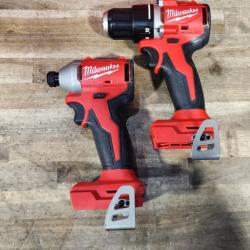HOUSTON LOCATION - AS-IS Milwaukee M18 18V Lithium-Ion Brushless Cordless Compact Drill/Impact Combo Kit (2-Tool) W/(2) 2.0 Ah Batteries  Charger & Bag