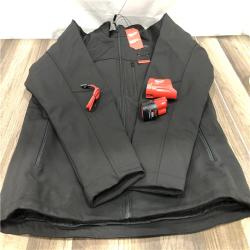 AS-IS Milwaukee Men's X-Large 12-Volt Lithium-Ion Cordless Tough Shell Black Heated Jacket Kit