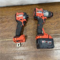 AS-IS MILWAUKEE M18 FUEL 18V Lithium-Ion Brushless Cordless Hammer Drill and Impact Driver Combo Kit (2-Tool) with 2 Batteries