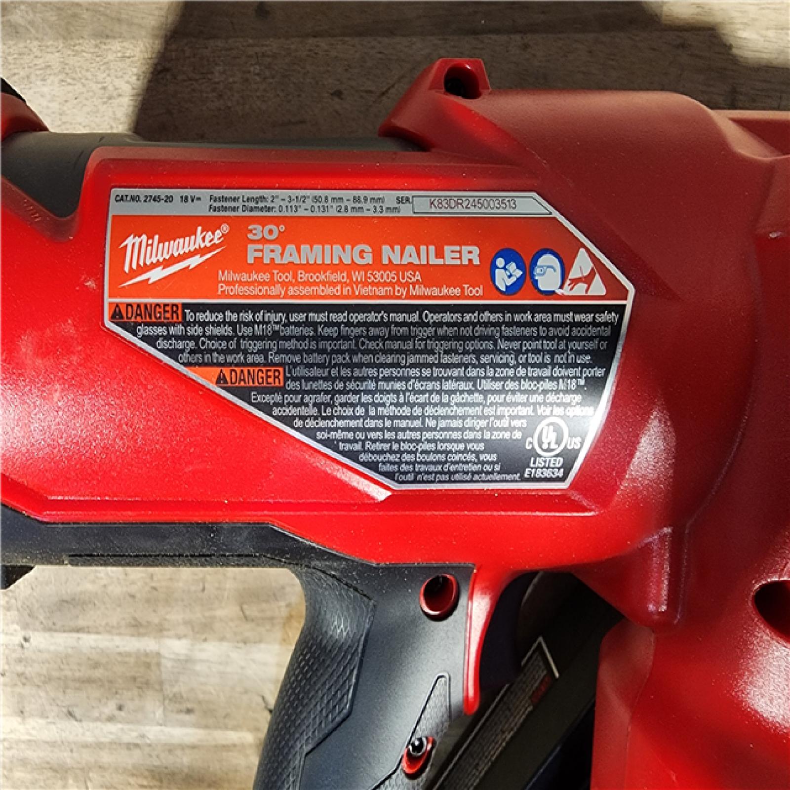 HOUSTON LOCATION - AS-IS M18 FUEL 3-1/2 in. 18-Volt 30-Degree Lithium-Ion Brushless Cordless Framing Nailer (Tool-Only)
