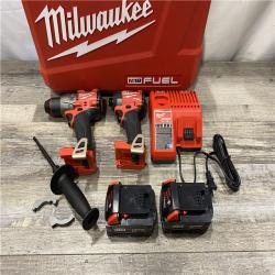 AS-IS Milwaukee FUEL 18V Lithium-Ion Brushless Cordless Hammer Drill and Impact Driver Combo Kit