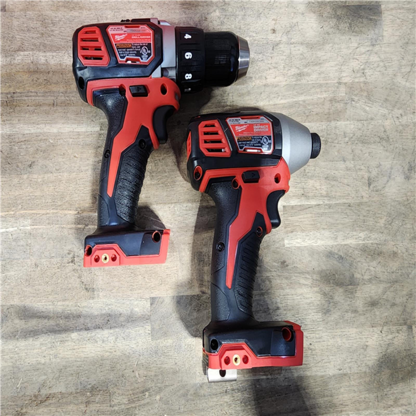 HOUSTON LOCATION - AS-IS Milwaukee 18V Cordless Brushed 2-Tool Drill/Driver and Impact Driver Kit