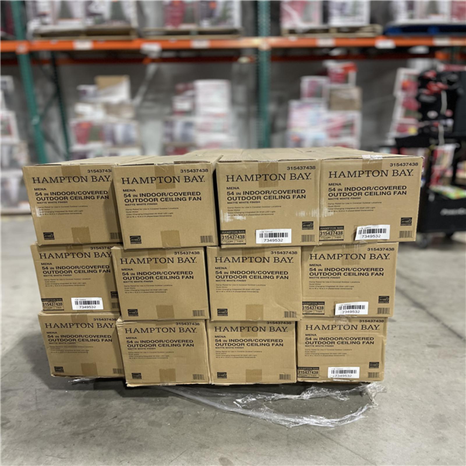 DALLAS LOCATION- Mena 54 in. White Color Changing Integrated LED Indoor/Outdoor Matte White Ceiling Fan PALLET (23 UNITS)