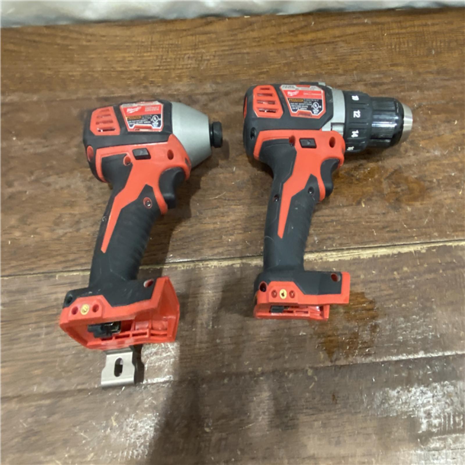 AS-ISMilwaukee M18 18V Cordless Brushed 2 Tool Drill/Driver and Impact Driver Kit