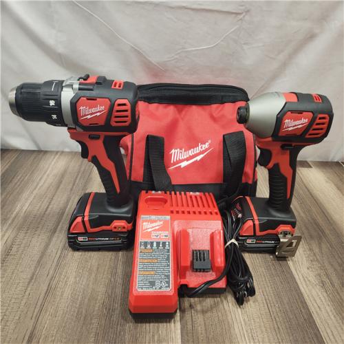 AS-IS- Milwaukee 18V Cordless Brushed 2-Tool Drill/Driver and Impact Driver Kit
