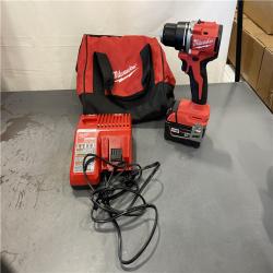 AS-IS - Milwaukee  M18 18V Lithium-Ion Brushless Cordless 1/2 in. Compact Drill/Driver Kit